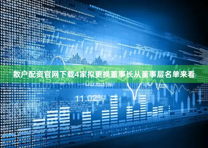 散户配资官网下载4家拟更换董事长从董事层名单来看